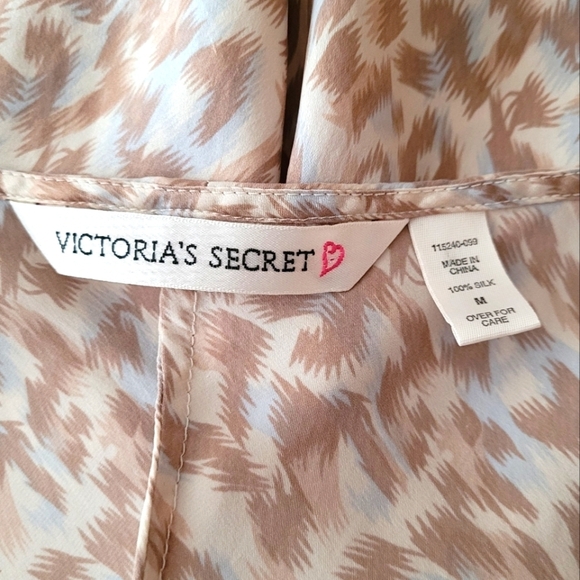 Victoria's Secret Silk Y2K Blue Cream and White Leopard Print Maxi Slip Dress - Picture 9 of 9